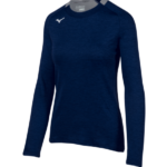 Mizuno alfa manga larga mujer vestir azul marino (5151) 668F2063