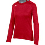 Mizuno alfa manga larga mujer vestir rojo (1010) 668F2062