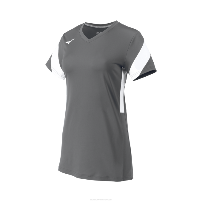 Mizuno balboa 6 camiseta de voleibol de manga corta mujer vestir sombra-blanco(9i00) 668F2313 - Image 1