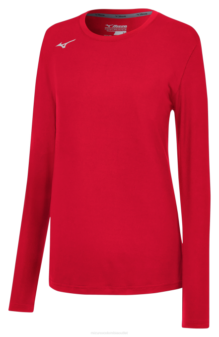 Mizuno camiseta de ataque de manga larga mujer vestir rojo (1010) 668F2275 - Image 1