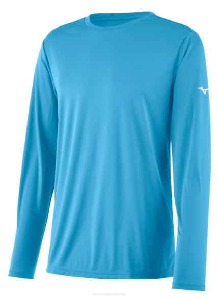 Mizuno camiseta de manga larga hombres vestir azul claro(5555) 668F1435
