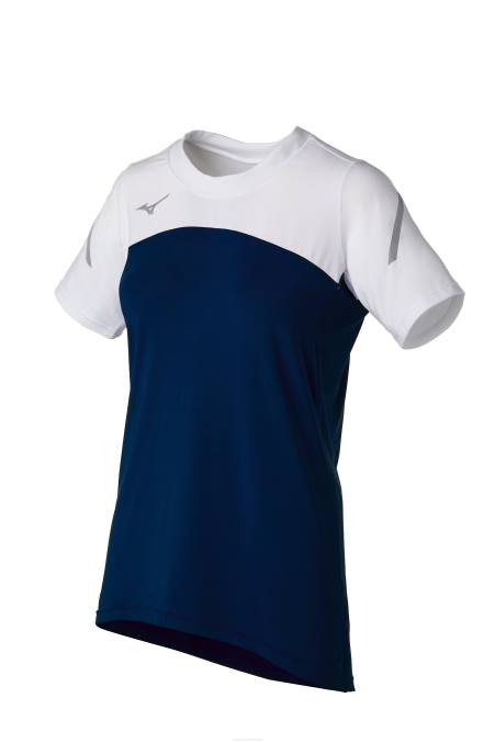 Mizuno camiseta de voleibol de manga corta techno vii unisexo vestir azul marino-blanco (5100) 668F2382 - Image 1