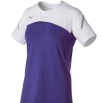 Mizuno camiseta de voleibol de manga corta techno vii unisexo vestir púrpura-blanco (6000) 668F2386