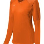 Mizuno camiseta de voleibol de manga larga techno vi unisexo vestir naranja ardiente (2424) 668F2368