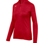 Mizuno cremallera alfa 1/2 mujer vestir rojo (1010) 668F2057