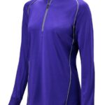 Mizuno jersey de manga larga con media cremallera comp chica vestir púrpura (6060) 668F2534