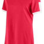 Mizuno jersey de softbol aerolite con cuello en v chica vestir rojo-blanco (1000) 668F1992