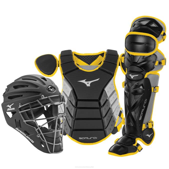 mizuno_juego_de_engranajes_de_receptor_en_caja_de_beisbol_samurai_de_16_unisexo_accesorios_amarillo_negro_668f955.jpg Mizuno Juego de engranajes de receptor en caja de béisbol samurai de 16" unisexo accesorios amarillo negro 668F955 - Image 1