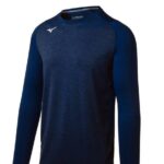 Mizuno manga elástica alfa juventud vestir azul marino (5151) 668F1488
