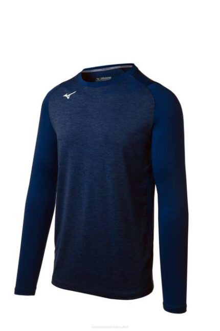 Mizuno manga elástica alfa juventud vestir azul marino (5151) 668F1488