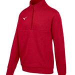 Mizuno mz1 jersey polar con cremallera 1/4 unisexo vestir rojo (1010) 668F1306