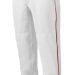 Mizuno pantalón de béisbol con ribete premier hombres vestir blanco-rojo(0010) 668F1163