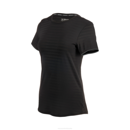 Mizuno playera de manga corta ecológica atlética mujer vestir negro (9090) 668F2146