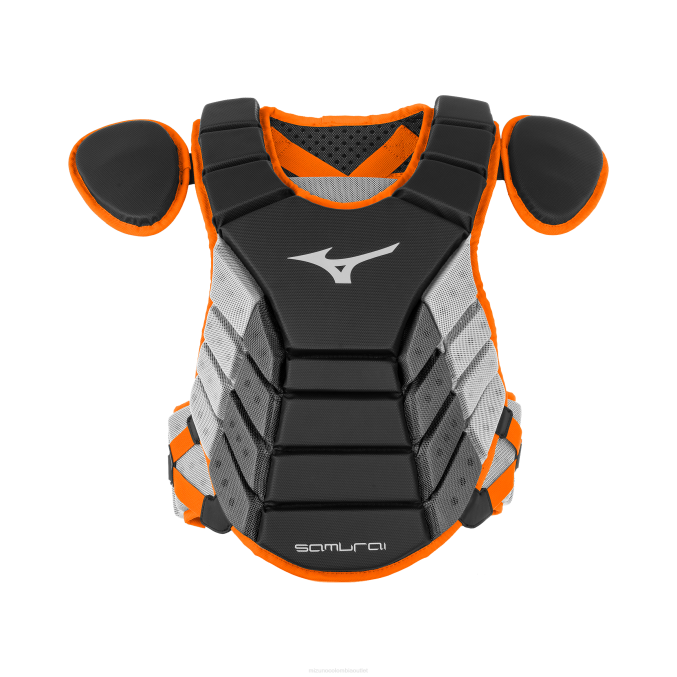 Mizuno protector de pecho de béisbol samurai 16" unisexo accesorios negro-naranja(9020) 668F856 - Image 1