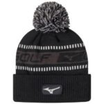 Mizuno sombrero de invierno con pompones de punto unisexo accesorios negro-carbón(9092) 668F450