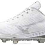 Mizuno Taco de béisbol de metal bajo Dominante 4 hombres zapatos blanco (0000) 668F1600