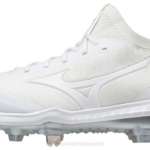 Mizuno Taco de softbol de metal de punto dominante mujer zapatos blanco (0000) 668F2153