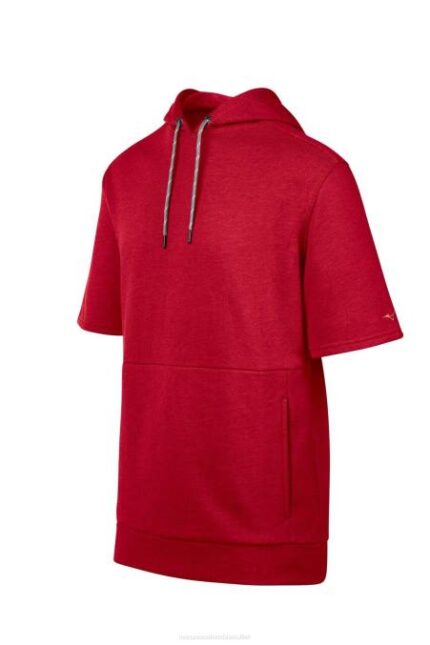 Mizuno tiempo de juego sudadera con capucha de manga corta unisexo vestir rojo (1010) 668F1479