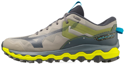Mizuno zapatilla de trail running wave mujin 9 hombres zapatos gris fantasma-azul degradado (9dre) 668F1