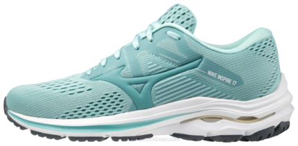 Mizuno zapatilla para correr wave inspire 17 mujer zapatos azul cáscara de huevo-turquesa polvoriento(5a54) 668F179