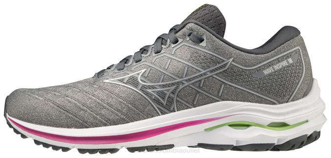 Mizuno zapatilla para correr wave inspire 18 mujer zapatos ultimategrey-silver(ug73) 668F138 - Image 1