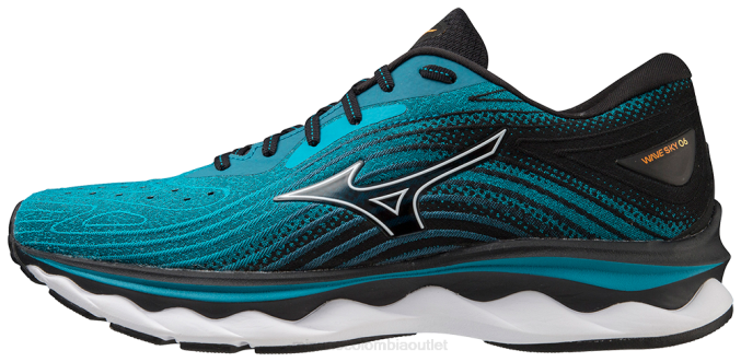 Mizuno zapatilla para correr wave sky 6 hombres zapatos esmalte azul-blanco (eb00) 668F72 - Image 1